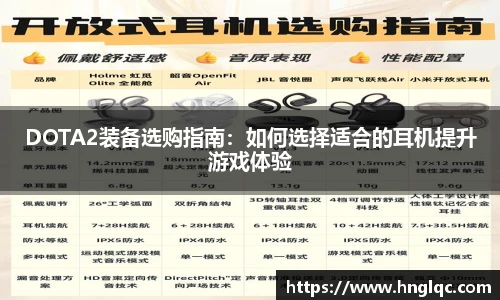 DOTA2装备选购指南：如何选择适合的耳机提升游戏体验